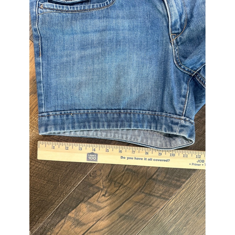 Y2K Old Navy Womens Mid-Rise Denim Shorts Size 12 Blue 100% Cotton Cuffed Hem - Picture 6 of 10